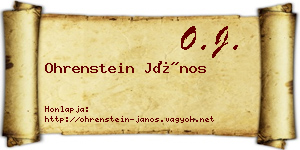 Ohrenstein János névjegykártya