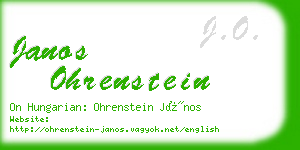 janos ohrenstein business card